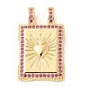 Brass Micro Pave Cubic Zirconia Pendants KK-U053-20G-02-1