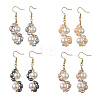 Shell Pearl 304 Stainless Steel Dangle Earrings EJEW-JE07370-3