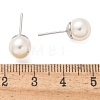 Brass ABS Imitation Pearl Stud Earrings EJEW-B132-01B-P-5