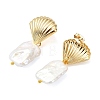 304 Stainless Steel and Natural Baroque Pearl Keshi Pearl Stud Earrings EJEW-JE07106-02-4