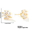 Chic Four-leaf Clover Stud Earrings with Colorful Sparkling Design HV7814-2-1