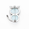 Crystal Rhinestone Cat Brooch JEWB-N007-019-FF-4