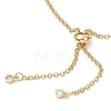 Brass Double Ring Link Chain Slider Bracelet Making AJEW-JB01508-4