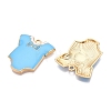 Rack Plating Alloy Enamel Pendants ENAM-N056-391A-02KCG-2