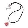 Glass Seed Beaded Teardrop Pendant Necklaces NJEW-MZ00069-03-4