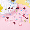 40Pcs 8 Styles Luminous Resin Butterfly with Flower Cabochons CRES-TA0001-98-5