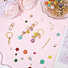 DIY Letter & Flower Keychain Findings Kits DIY-BM0002-22-4