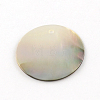 Flat Round Black Lip Shell Pendants SHEL-R009-32-2