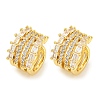 Brass Micro Pave Clear Cubic Zirconia Cuff Earrings EJEW-C104-154G-1