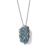 Stainless Steel Macrame Pouch Empty Stone Holder for Necklace Makings NJEW-JN04823-02-2
