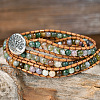 Natural Indian Agate Beads Wrap Bracelets WG093E5-01-4