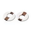 Opaque Resin & Walnut Wood Pendants RESI-T035-23-3