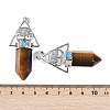 Natural Tiger Eye Faceted Pointed Bullet Big Pendants G-H076-02P-09-3