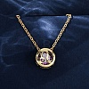 Brass Pave Cubic Zirconia Birth Stone Constellation Pendant Cable Chain Necklaces LS-NJEW-D334-01G-09-2