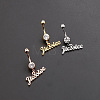 316L Surgical Stainless Steel Clear Cubic Zirconia Jiessiee Letter Dangle Bell Rings WGB741B-02-1