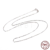 Anti-Tarnish Rhodium Plated 925 Sterling Silver Cable Chains Necklace for Women STER-I021-08A-P-4