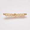 Brass Micro Pave Cubic Zirconia Links ZIRC-P049-09G-2