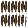 20Pcs Feather Shape Brass Brooch JEWB-CO0001-01AB-1