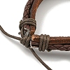 PU Leather & Waxed Cords Triple Layer Multi-strand Bracelets BJEW-G709-06A-AS-3