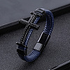 Artificial Leather Cord Braided Bracelets for Men FS-WGEBCD0-01-1