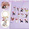 12Pcs 12 Styles Alloy Enamel Pet Dog Keychains KEYC-JOY00007-3