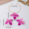Flower Alloy Stud Earrings & Pendant Choker Sets for Women WG356AA-01-4