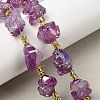 Electroplated Raw Rough Natural Amethyst Beads Strands G-Z131-J02-08-1