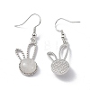 Natural Quartz Crystal Rabbit Dangle Earrings EJEW-A092-05P-20-2