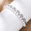 Cherry Brass Micro Pave Clear Cubic Zirconia Link Bracelets for Women BJEW-G740-02P-3