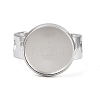 Hollow Heart 304 Stainless Steel Cuff Ring Components SA-CBA82C8-02D-P-2