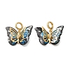 Brass Micro Pave Cubic Zirconia with Acrylic Pendants AC-CJC23E2-01G-02-RS-1