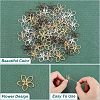 48 Pcs 4 Colors Brass Bead Caps KK-FH0004-38-4