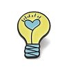 Cartoon Style Light Bulb with Heart Enamel Pins JEWB-H016-01EB-01-1