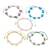Natural & Synthetic Gemstone & Natural Malaysia Jade Chips Beads Braided Bead Bracelets BJEW-MZ00330-3
