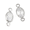 SHEGRACE Brass Pave Cubic Zirconia Oval Connector Charms XGRQ2O400-439A-P-2