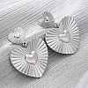 Heart 304 Stainless Steel Dangle Stud Earrings EJEW-Z109-03P-2