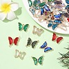 12Pcs Brass Pave Faceted Glass Connector Charms FIND-YW0007-50-5
