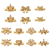 14Pcs 7 Style Rack Plating Brass Pave Cubic Zirconia Slide Charms KK-TA0001-36-12