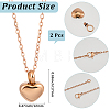 2Pcs 304 Stainless Steel Heart Urn Ashes Necklaces NJEW-CN0001-27-2