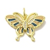 Brass Enamel Micro Pave Cubic Zirconia Pendants KK-Z042-11G-01-1