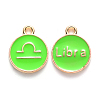 Alloy Enamel Pendants X-ENAM-S124-01A-06K-1