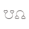 304 Stainless Steel Heart Clip on Nose Rings AJEW-A062-01B-P-3