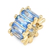 Brass Micro Pave Cubic Zirconia European Beads KK-C170-34G-02-1