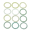 12Pcs Round Glass Seed Beads Stretch Bracelets BJEW-JB13503-4