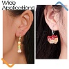 40Pcs 4 Colors Brass Micro Pave Clear Cubic Zirconia Hoop Earring Findings KK-CJ0003-97-7