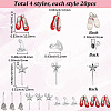 80Pcs 4 Styles Magic Girl Theme Alloy Pendants TIBEP-SC0003-66-2