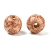 Round Printed Natural Maple Wood Beads WOOD-R243-16mm-B08-2