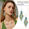 2 Pairs 430 Stainless Steel Leaf Dangle Earrings EJEW-TA0001-83D-8