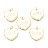 Brass Enamel Pendants X-KK-B027-03G-D-1