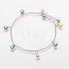 304 Stainless Steel Charm Anklets AJEW-E032-03-2